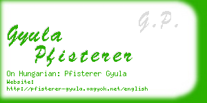 gyula pfisterer business card